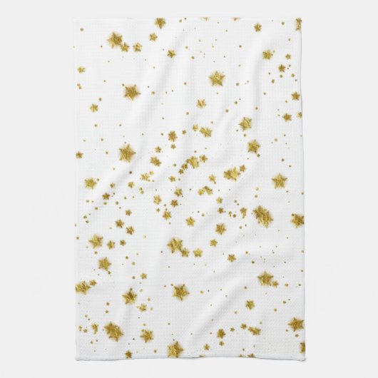 Gold Star Faux Foil Sequin Background Stars Design Theedoek (Verticaal)