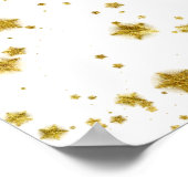 Gold Star Faux Folie Sequin Background Stars Desig Poster (Hoek)