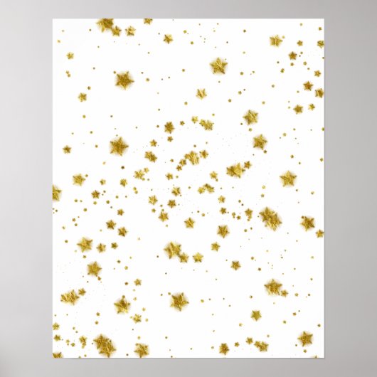 Gold Star Faux Folie Sequin Background Stars Desig Poster (Voorkant)