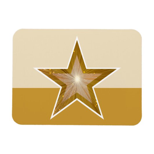"Gold" Star Flexible Magnet crème goud Magneet (Horizontaal)