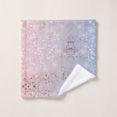 Gold Star Foil Sparkle Roos Quartz Serenity Blue Bad Handdoek (Wasdoekje)