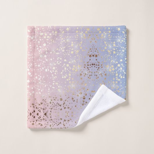 Gold Star Foil Sparkle Roos Quartz Serenity Blue Bad Handdoek (Wasdoekje)