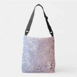 Gold Star Foil Sparkle Roos Quartz Serenity Blue Crossbody Tas