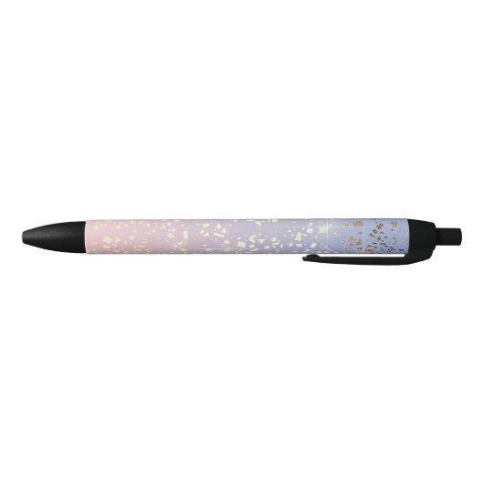 Gold Star Foil Sparkle Roos Quartz Serenity Blue Zwarte Inkt Pen (Bodem)