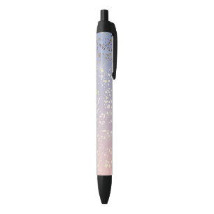 Gold Star Foil Sparkle Roos Quartz Serenity Blue Zwarte Inkt Pen