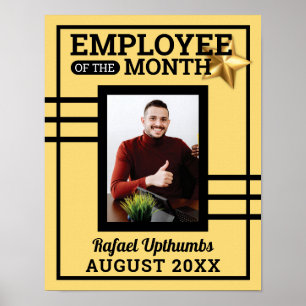 Gold star foto insert werknemer van de maand poster