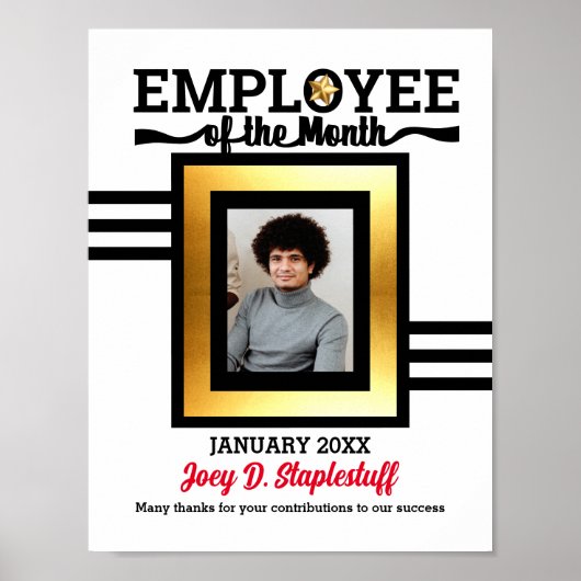 Gold star fotomedewerker van de maandprijs poster (Voorkant)