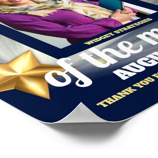 Gold star fotomedewerker van het maanddisplay poster (Hoek)