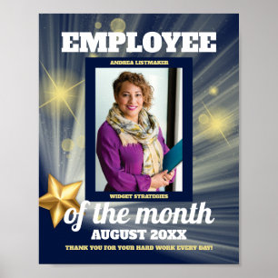 Gold star fotomedewerker van het maanddisplay poster