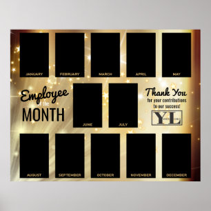Gold star fotomedewerker van maand-herkenning poster