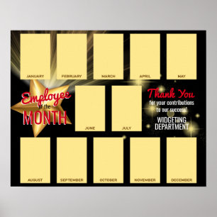 Gold star fotomedewerker van maand-herkenning poster