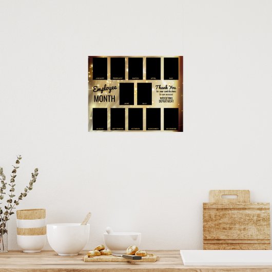Gold star fotomedewerker van maand-herkenning poster (Keuken)
