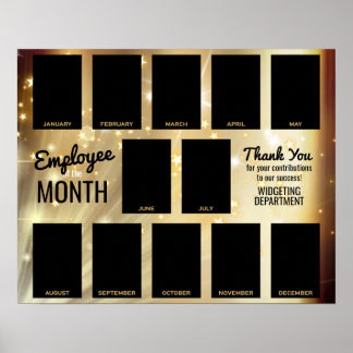 Gold star fotomedewerker van maand-herkenning poster