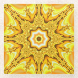 Gold Star Fractal Glass Onderzetter Glazen Onderzetter