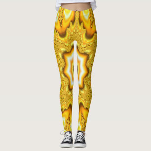 Gold Star Fractal-Leggings Leggings