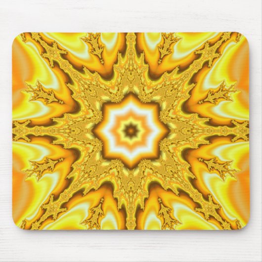 Gold Star Fractal Mousepad Muismat (Voorkant)