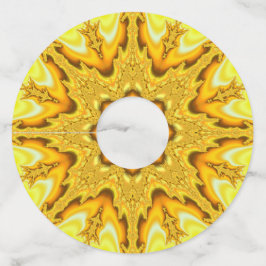 Gold Star Fractal Paper Wijnglas Labels