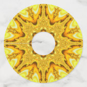 Gold Star Fractal Paper Wijnglas Labels (Achterkant)