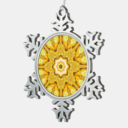 Gold Star Fractal Snowflake Ornament (Rechts)