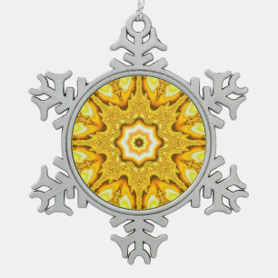 Gold Star Fractal Snowflake Ornament