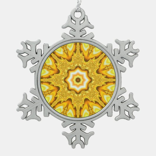 Gold Star Fractal Snowflake Ornament (Voorkant)