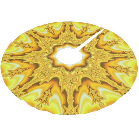 Gold Star Fractal Tree Skirt Kerstboom Rok (Gekanteld)