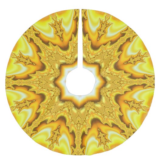 Gold Star Fractal Tree Skirt Kerstboom Rok (Voorkant)