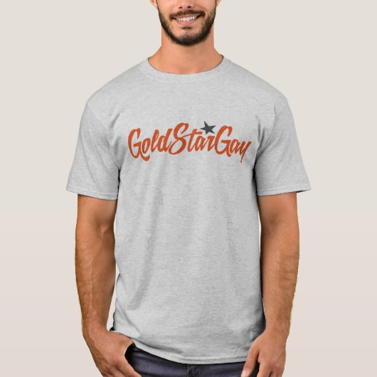 Gold Star Gay T-shirt - grijs (Voorkant)