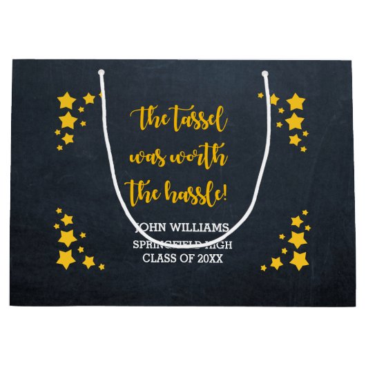 Gold Star gepersonaliseerd Afstuderen Groot Cadeauzakje (Voorkant)