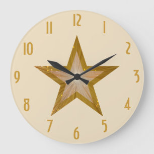 "Gold" Star-getallen voor de klok rond crème