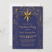 Gold Star Glitter Confetti Corporate Kerstmis Kaart (Voorkant)