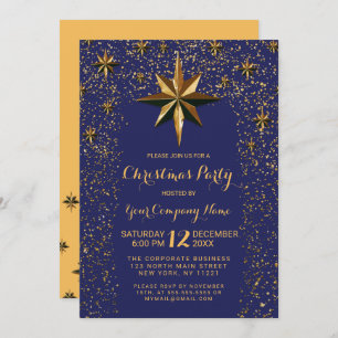 Gold Star Glitter Confetti Corporate Kerstmis Kaart