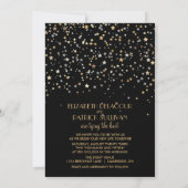 Gold Star Glitter Confetti Wedding Invitation Kaart (Achterkant)