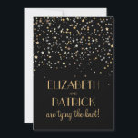 Gold Star Glitter Confetti Wedding Invitation Kaart<br><div class="desc">Gold Star Glitter Confetti Wedding Invitation</div>