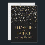 Gold Star Glitter Confetti Wedding Invitation Kaart<br><div class="desc">Gold Star Glitter Confetti Wedding Invitation</div>