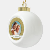Gold Star Glitter Eerste Kerstmis Sjabloon Keramische Bal Ornament (Rechts)