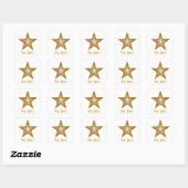 Gold Star 'Goed gedaan!' vierkante sticker wit (Vel)