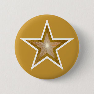 "Gold" Star-goud Ronde Button 5,7 Cm
