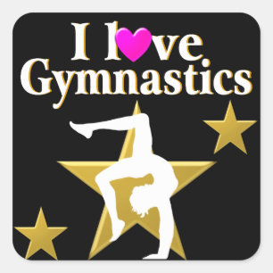 GOLD STAR GYMNAST VIERKANTE STICKER