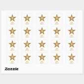 Gold Star Happy Holidays vierkant sticker wit (Vel)