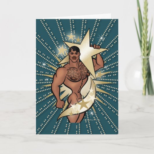 Gold Star Hunk Wenskaart Kaart (Voorkant)