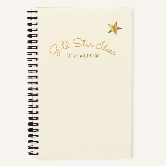 Gold Star Ideas Personalized Sketchbook Notitieboek (Voorkant)