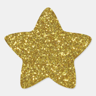 Gold Star in Gold Glitter Texture Ster Sticker