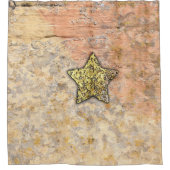 Gold Star in the Rocks Douchegordijn (Voorkant)