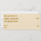 Gold Star 'INVITATION' crème lang Kaart (Achterkant)