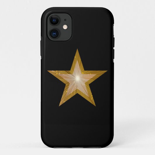 "Gold" Star iPhone hoesje zwart (Achterkant)