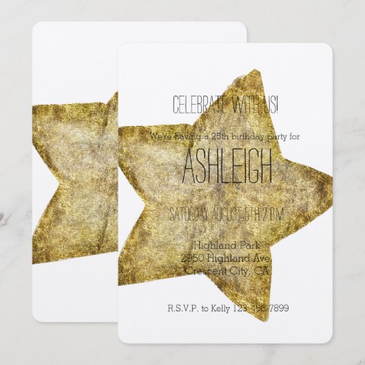 Gold Star-jarig Kaart (Voorkant / Achterkant)