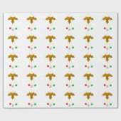 Gold Star Jingle Bells Krans Wit inpakpapier (Vlak)