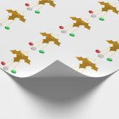 Gold Star Jingle Bells Krans Wit inpakpapier (Hoek)