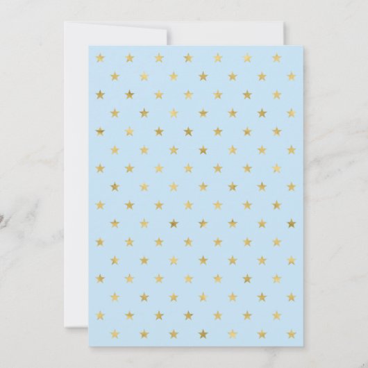 Gold Star | Jongen 1e verjaardag uitnodiging (Achterkant)